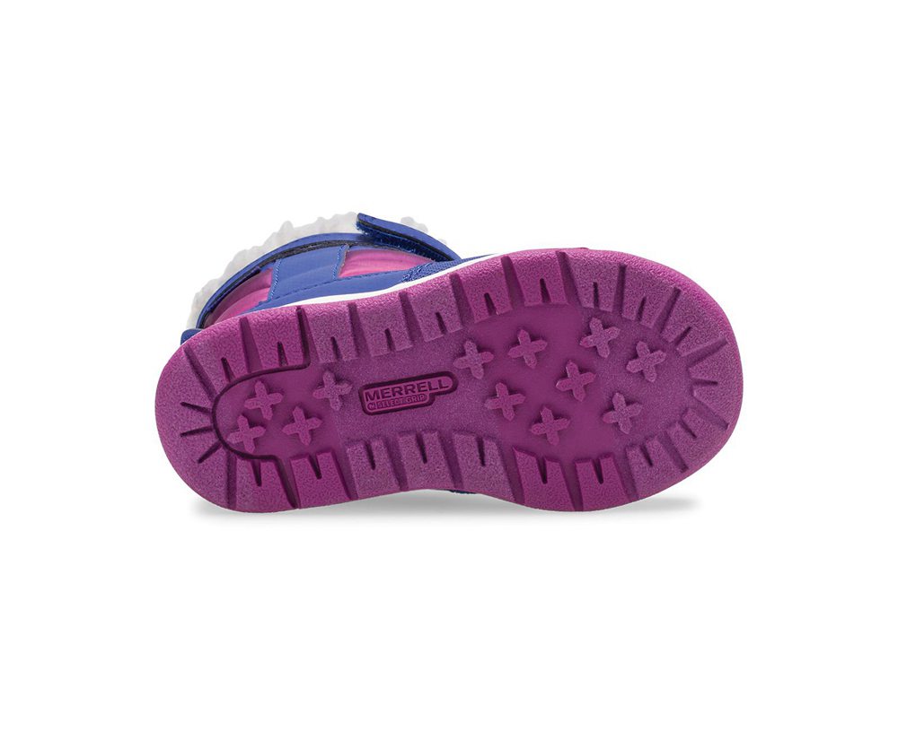 Botas Criança - Merrell Alpine Puffer Waterproof Jr. - Azuis/Multicoloridas - RYG490125